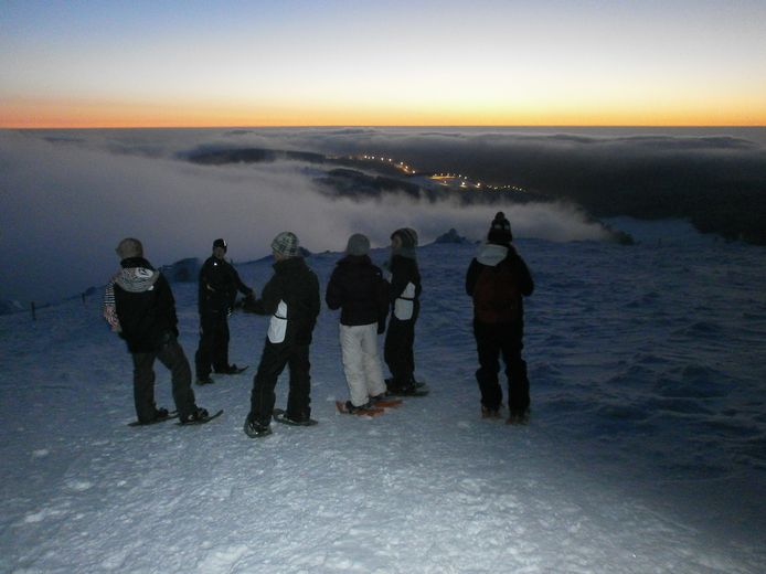 balade en raquette nocturne la bresse vosges